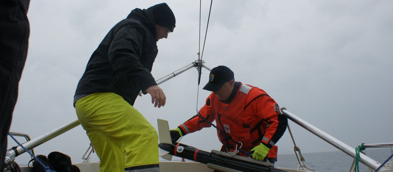 Two people with sonar